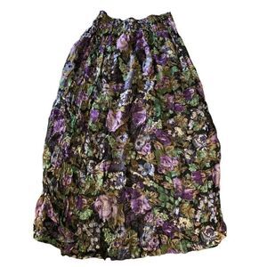 Vintage Olive Clothing Co skirt made in USA long floral women's size 1